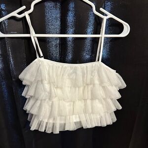 White Ruffled Layered Top